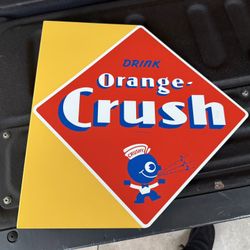 Orange crush flange sign great shape 17 1/2 by18