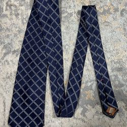 Michael Kors Tie USA Silk Geometric square Diagonal Blue Pattern Necktie 