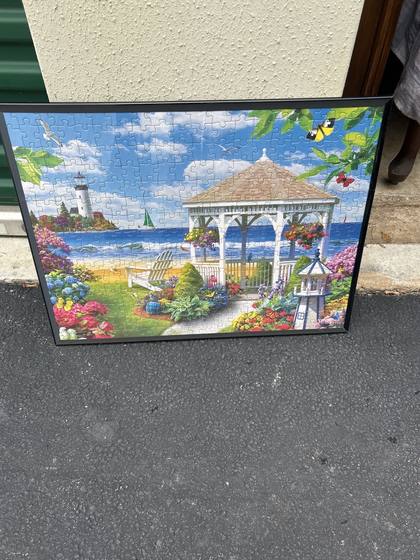Framed Puzzle Wall Art Set — Seaside, Garden, and Wildlife Themes — Pickup in Riverdale