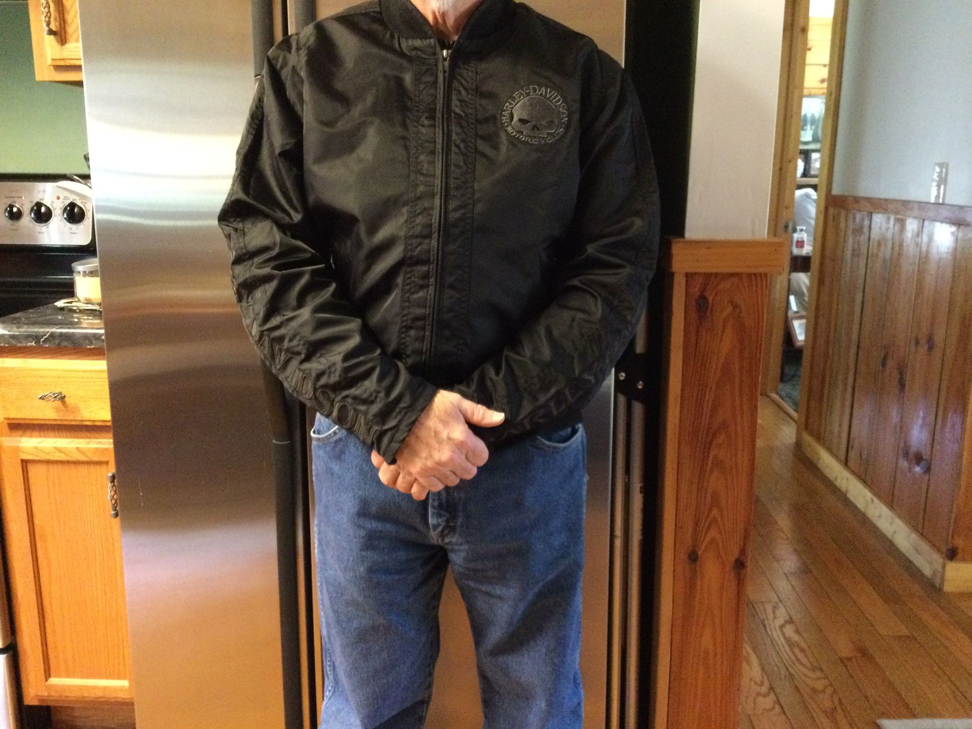 Men’s Medium Black Harley Davidson Willie G Nylon Jacket