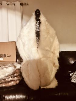 Faux Fux Scarf White