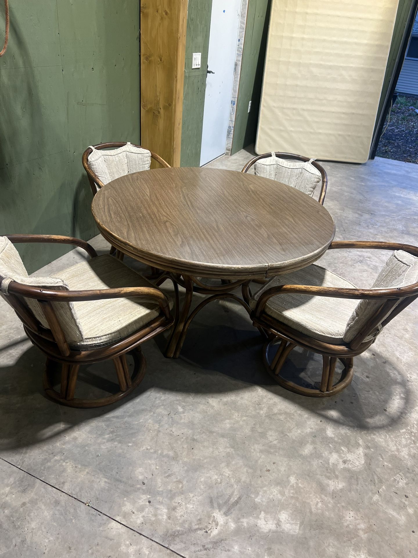 Bamboo Mid-Century Table Set