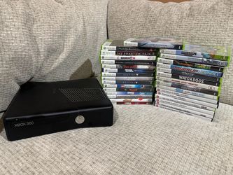 Xbox 360 Slim Console 320GB w/ 31 Games Tested Working