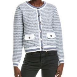 Nanette Lenore blue and white cardigan size M