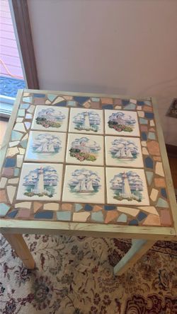 Mosaic tile side table