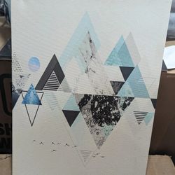 Abstract Mountain Trees Painting 
