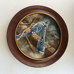 "The Blue Jay" Framed Collector Plate by Kevin Daniel & produced by E.M. Knowles in 1985