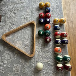 Pool Ball Parts And Chalk 