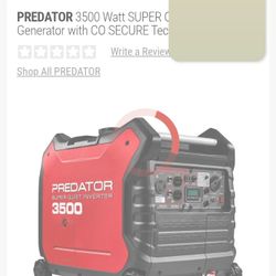 Predator 3500q Watt Generator Only Used 120 Running Hours