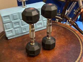 All In Motion 5-Pound Hex Dumbell Pair Rubber/Chrome