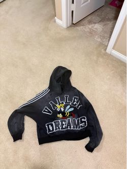 Valley Dreams distressed black hoodie