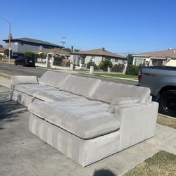 Light Grey suede couch Sectional Sofa Modular