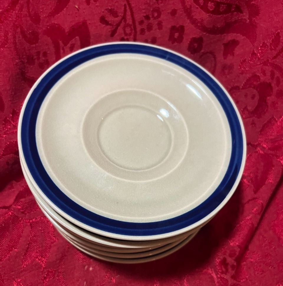 Saucer Japan Galaxy Stone Ware Blue Rim Springtime stoneware Lot Of 7