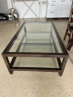 Pottery Barn Gayle Wood & Glass Coffee Table Dimensions 54 X 30