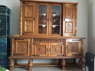 Collector Hand Carved Shrunk / Cabinet / Furniture (Made in Germany, 1960s)