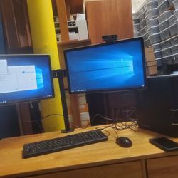 COMPLETE DESKTOP SET WITH DUO MONITORS AND STAND (LAP1-A)