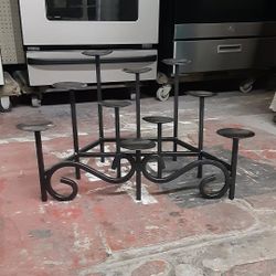 Large Vintage Iron 10-candle Fireplace/table Candelabra Centerpiece 