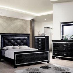 Black King Bed Frame - Dressers Sold Separate 