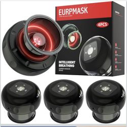 EURPMASK Choose the color of europe Paquete de 4 Kit de Ventosas Eléctricas 5 en 1 con Luz Roja - 24 Niveles de Succión y Calor Ajustables, Control de