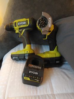 Ryobi 18V Drill andRyobi ONE+ HP 18V Brushless Compact Cut-Off Tool  Combo Set