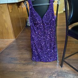 Sequins Purple Dress 