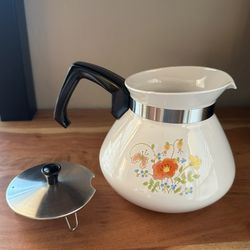 MINT Wildflower Corning Ware 6 Cup Teapot Vintagew 1970’s
