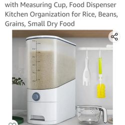 Tomus-UNI 26.5 Lbs Rice Dispenser
Large Sealed Integrated Grain
Container Storage, Rice Container
with Measuring Cup, Food Dispenser
 New