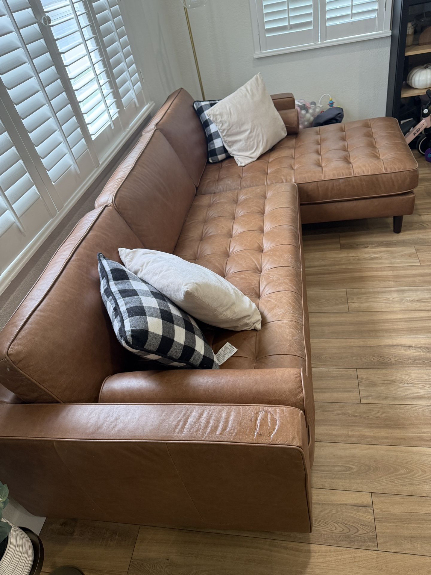 Brown Leather Sectional Couch City Furniture