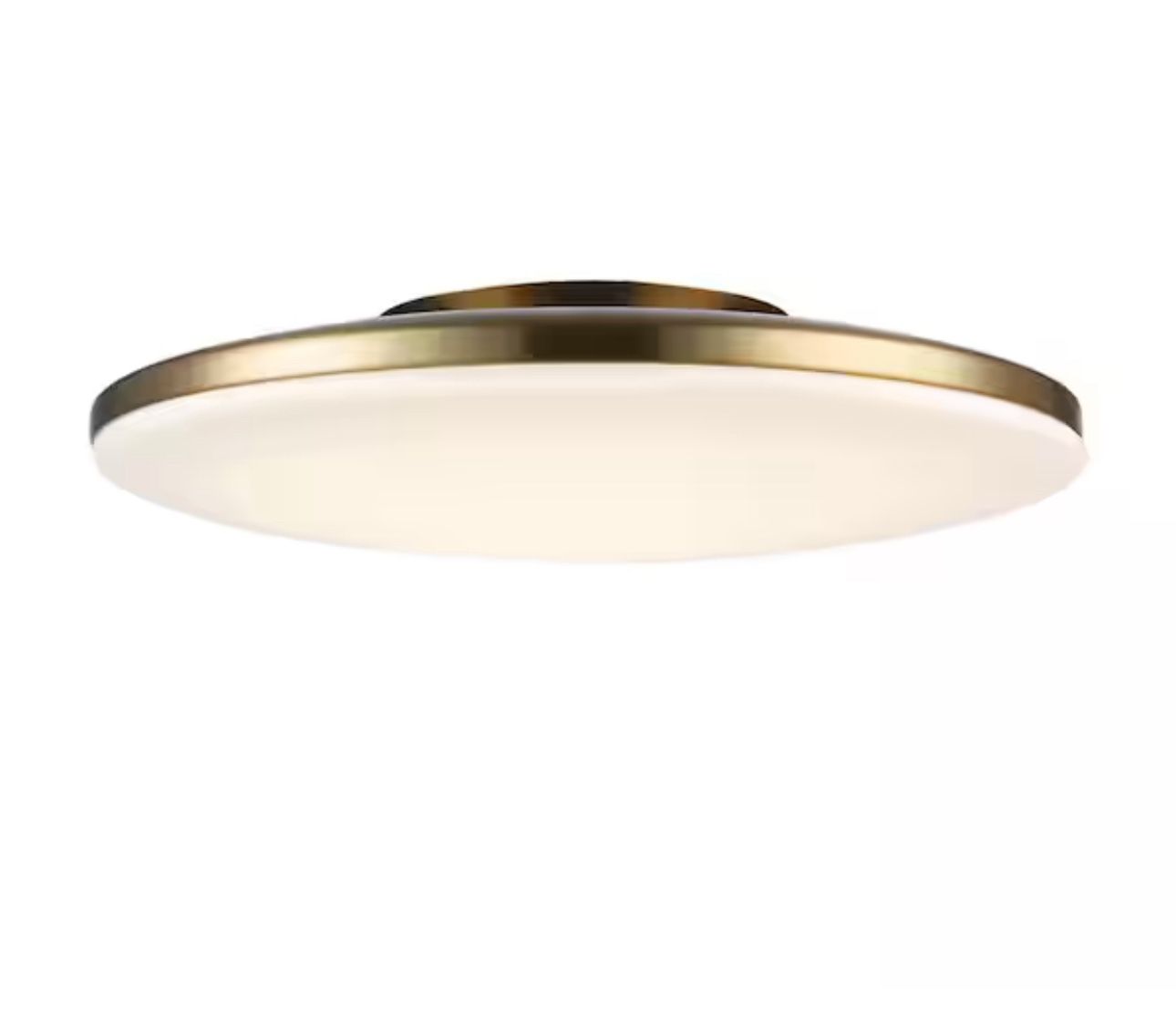 Monteaux Lighting 13 in. Brass Integrated LED Semi-Flush Mount Ceiling Light with Acrylic Shade
