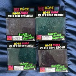 Needoh Nice Cube Ice  Glitter Glow Squishy Blue Viral Tiktok Nee Doh Ice