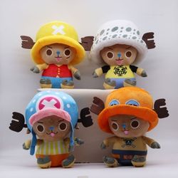 Set Of 4 One Piece Tony Chopper Plush Keychain Toy Soft Stuffed Doll Handbag Ornament