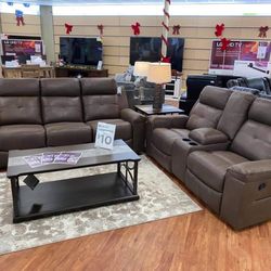 Olin Chocolate Living Room Set (SOFA and LOVESEAT