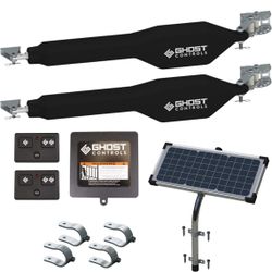 Ghost Controls TDS2XP Heavy-Duty Solar Dual Automatic Gate Opener Kit for Swing Gates Up to 20 Feet
