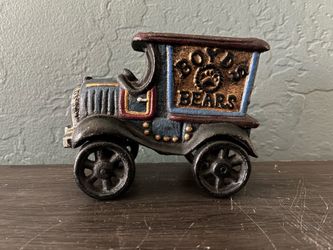 Vintage BOYDS BEARS Cast Iron Delivery Truck. Blue/ Black/ Gold. Pre Owned.
