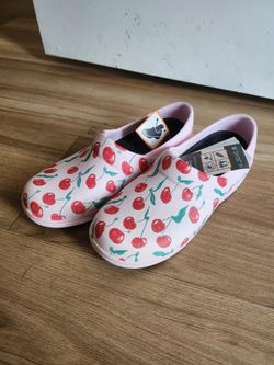 Crocs at work cherry print clogs