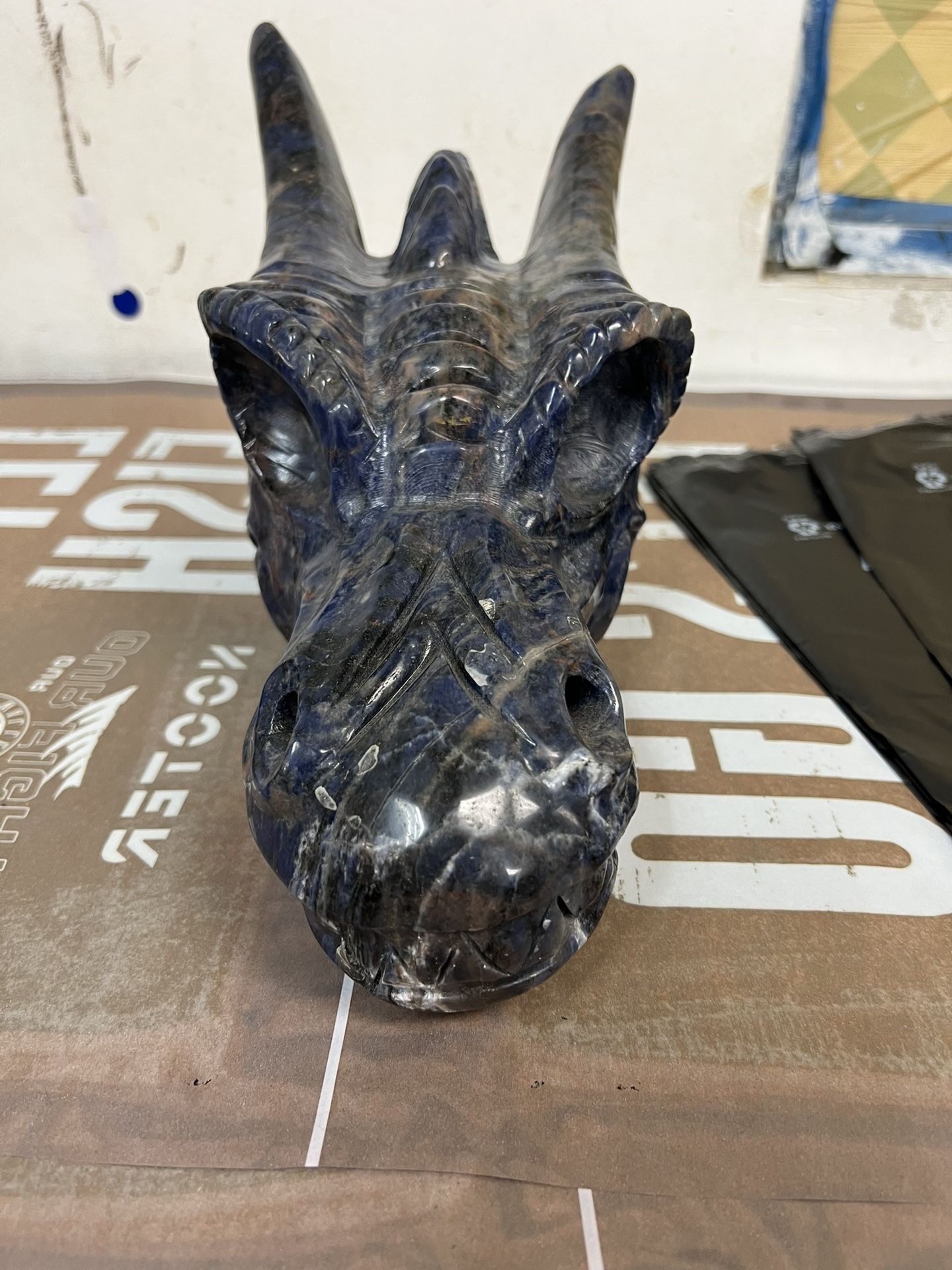 Sodalite Dragon Head
