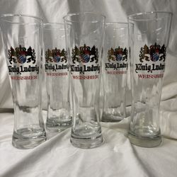 Vintage German Weissbier Bier (Wheat Beer) Glasses 0.5L (set of 5)
