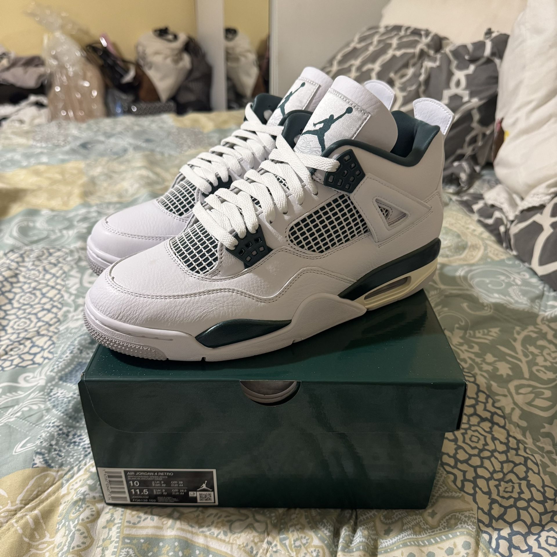 Jordan Retro 4 'Oxidized Green’ Size 10 Men, Brand New