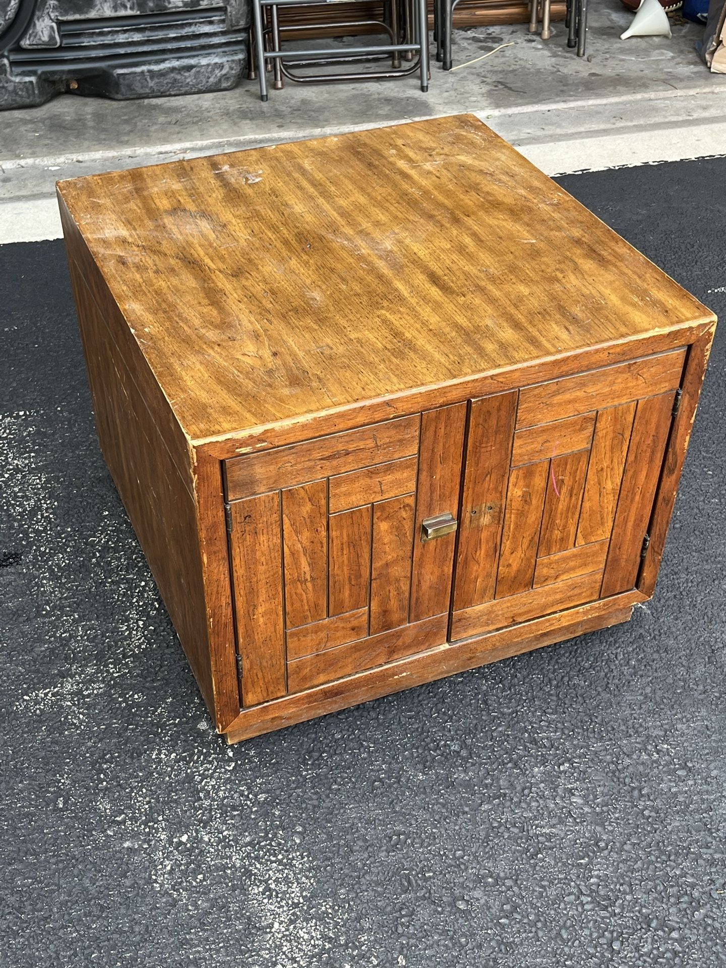 Wood Cabinet End Table