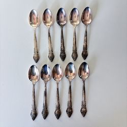 KOLCHUG-MIZAR - Russia MHU Set of 10 Silver Plate Coffee Spoon 5-5/8” Teaspoon