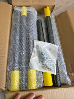 Yellow and Black Lawn Leveling Rake Set with Hardware