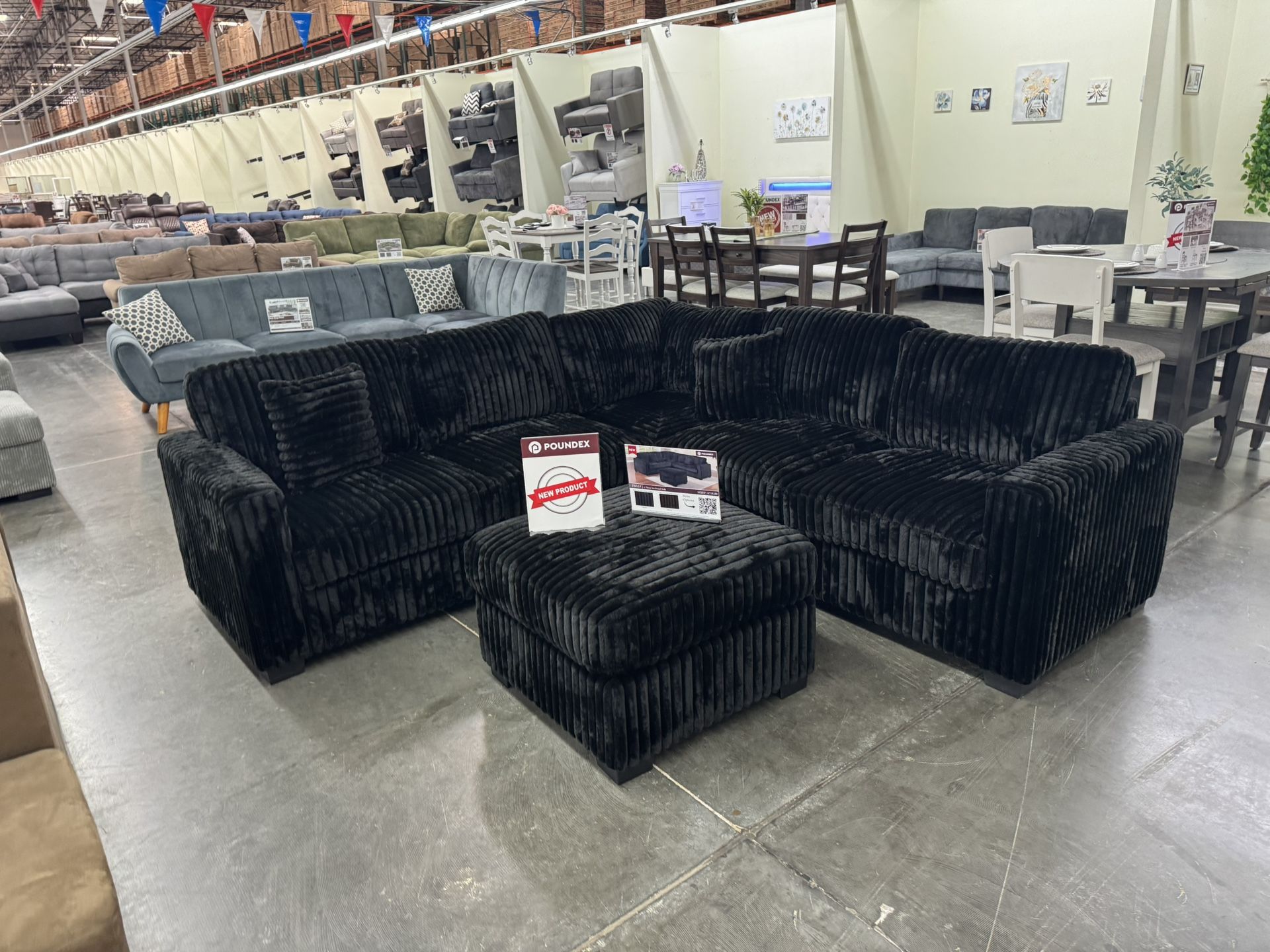 New Black Sectional 