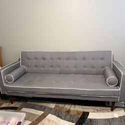 Gray futon sofa bed