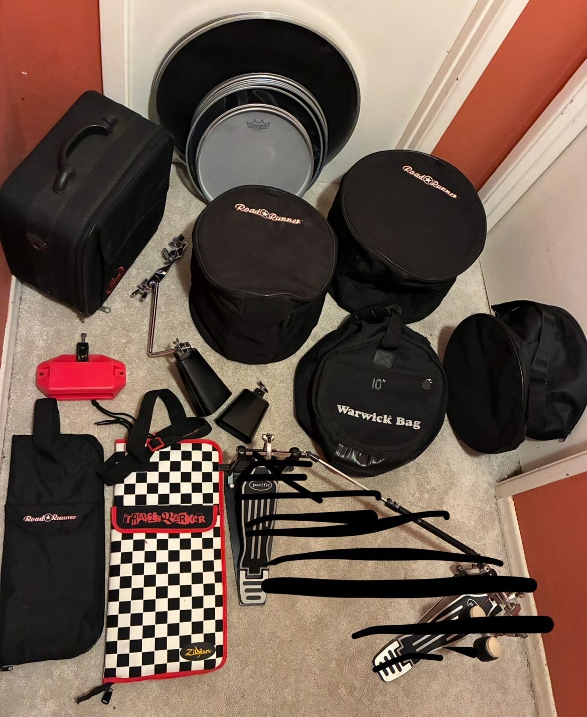 Drum Set Stuff: Double Pedal Case, Bags, Mesh Heads