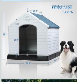 Plastic Outdoor Dog House 34 Inch