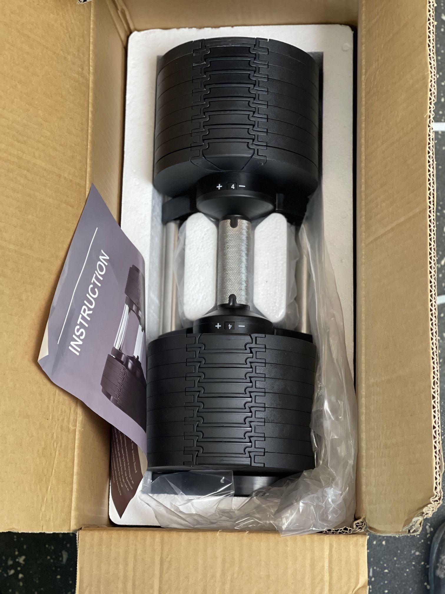 Brand new G7Force 80 pounds adjustable dumbbells with stand