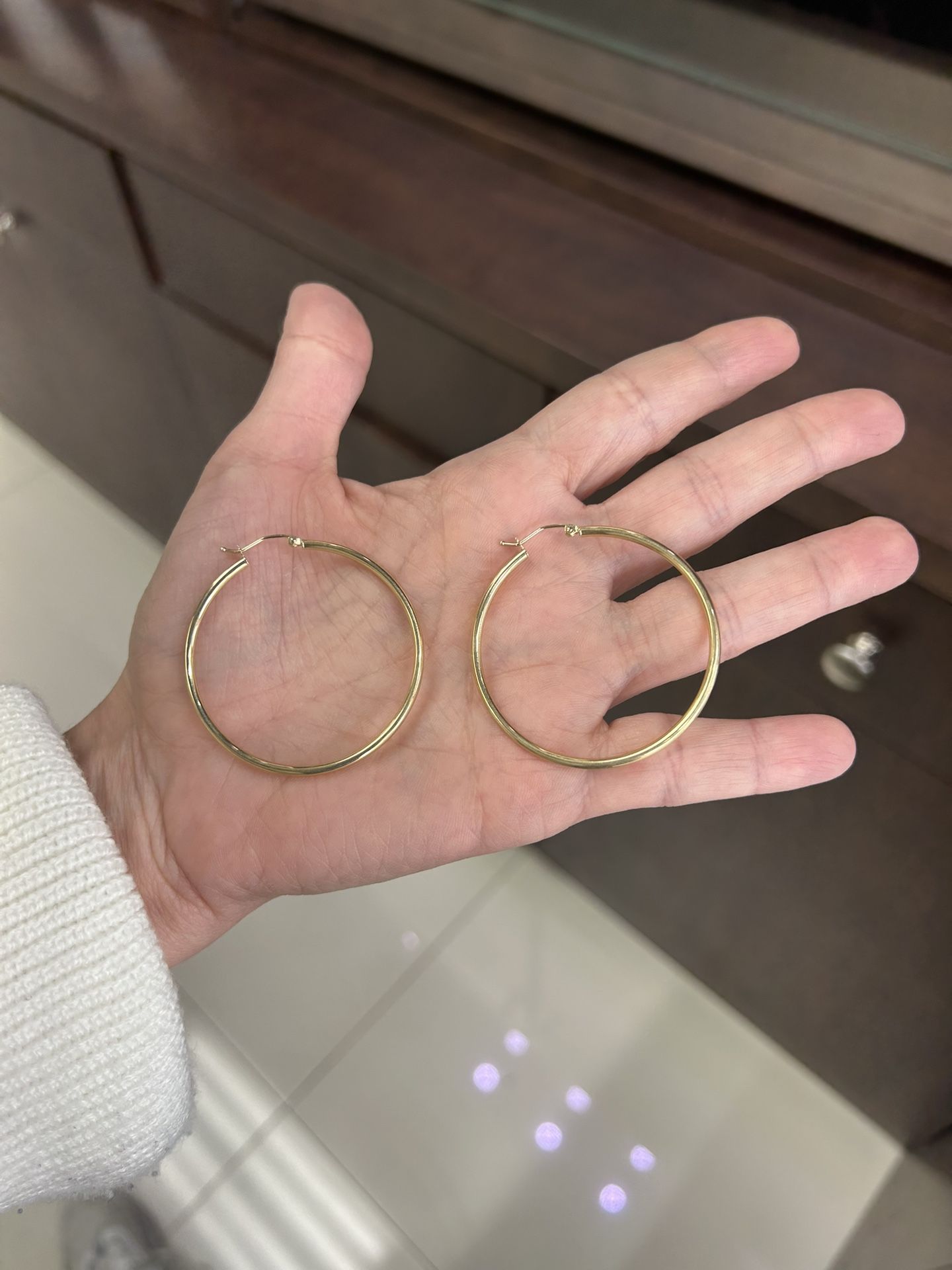Earrings Yellow Gold 14k. Hoops