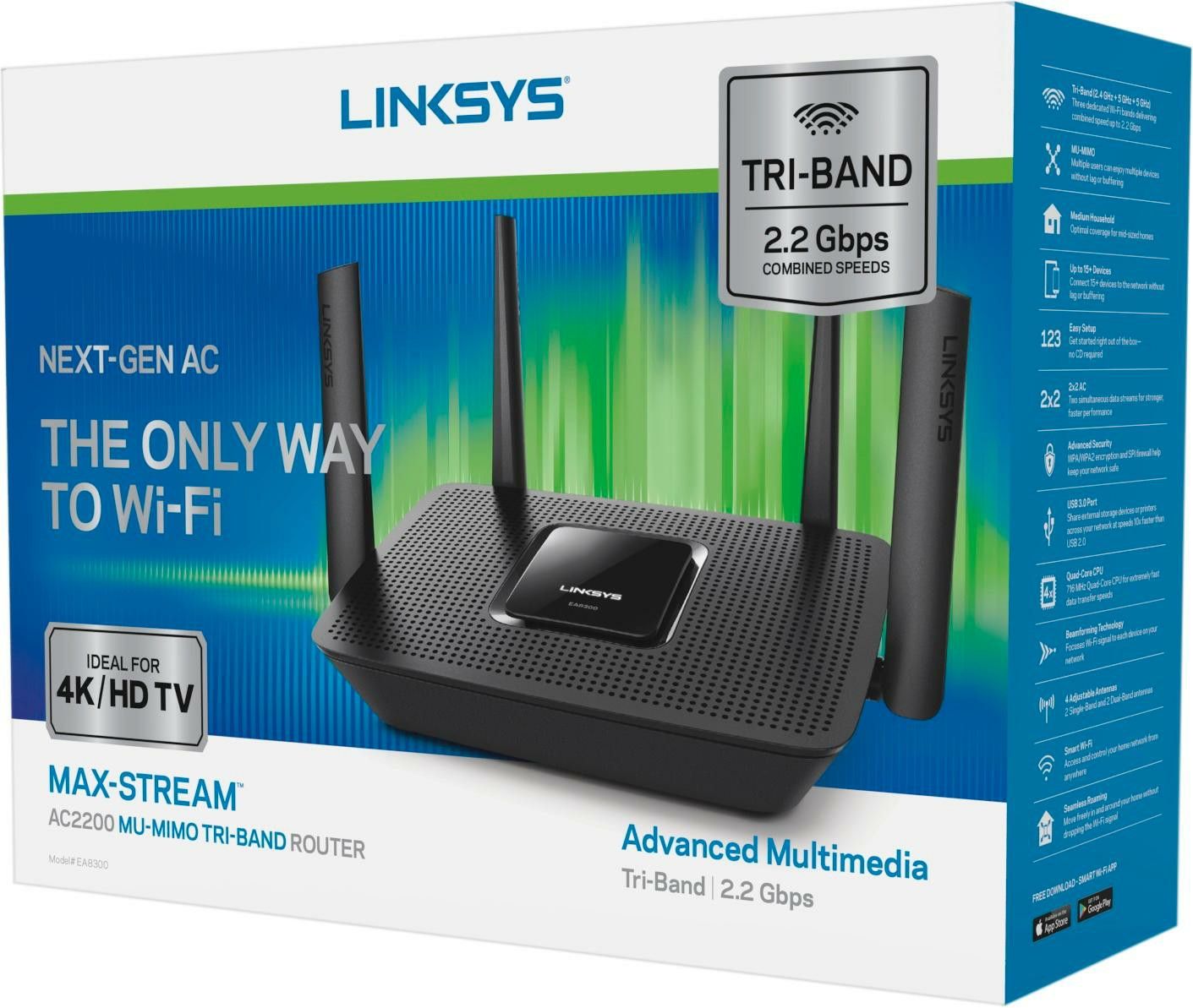 Linksys AC2200 tri-band router