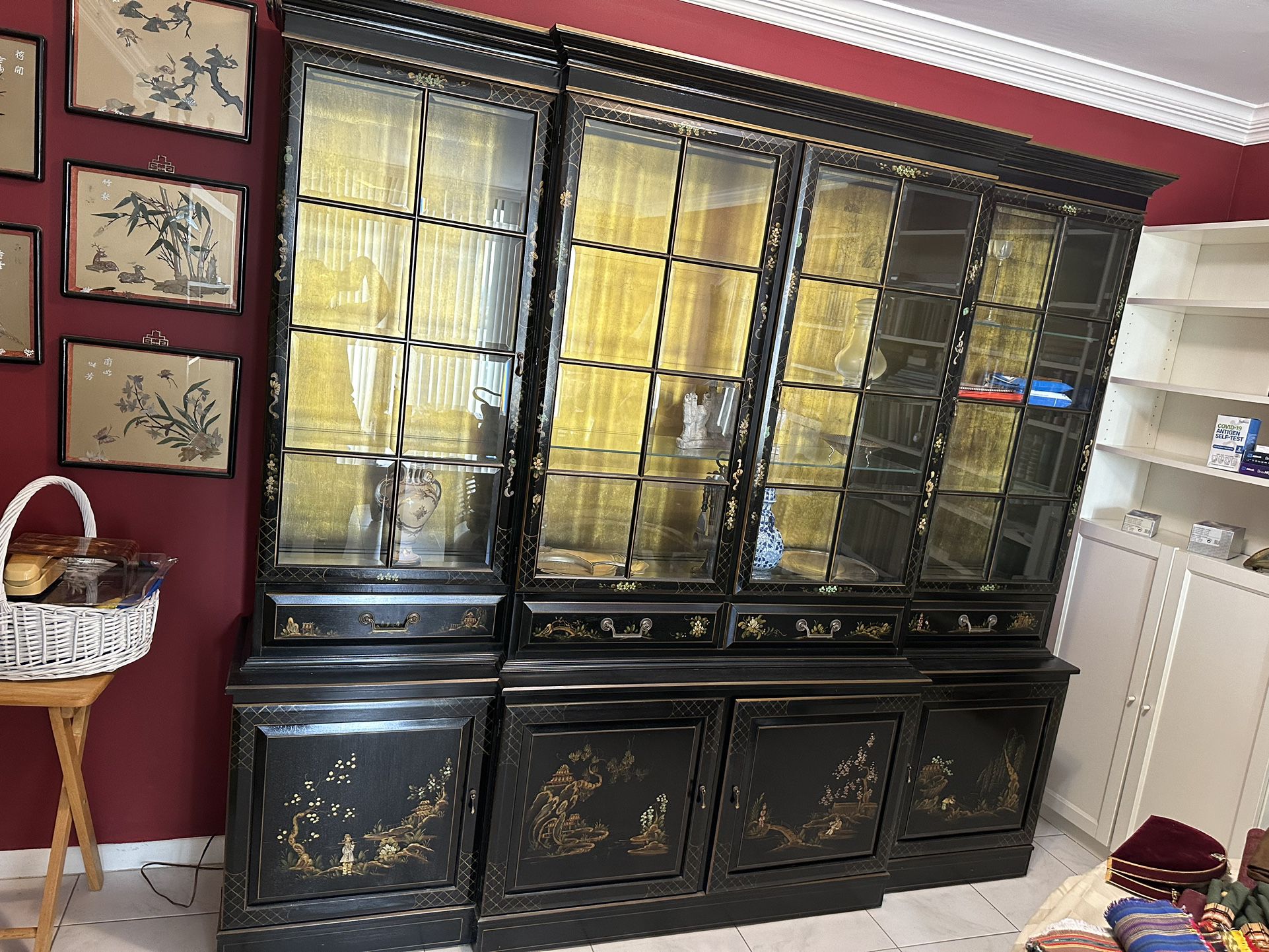 Vintage Oriental China Cabinet