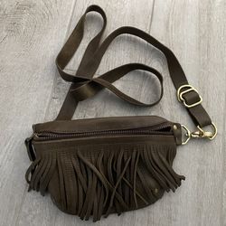 Crossbow Leather 3-WAY FRINGE SIDEKICK Crossbody Bag Purse